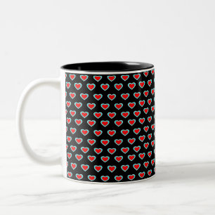 Svart - Tri Color Hjärtan Klassisk Mugg, 325 ml Två-Tonad Mugg