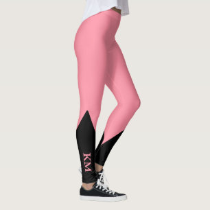 Svart triangel Inledande Salmon Rosa Leggings