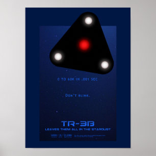 Svart triangel TR-3B UFO Poster