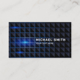 Svart trianglar Belysad Vibrant Blue Light Visitkort