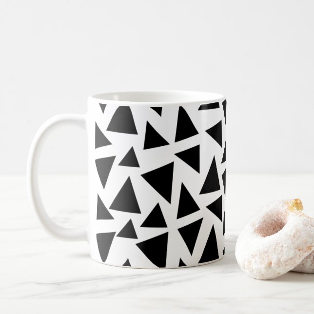 Svart trianglar kaffemugg (Med munk)