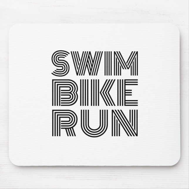 Svart triathlon-design musmatta (Framsidan)