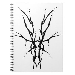 Svart Tribal Hjälm Skalle Jakt Design Anteckningsbok Med Spiral