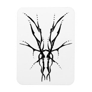 Svart Tribal Hjälm Skalle Jakt Design Magnet