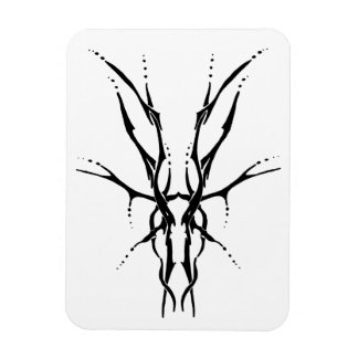 Svart Tribal Hjälm Skalle Jakt Design Magnet