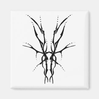 Svart Tribal Hjälm Skalle Jakt Design Magnet