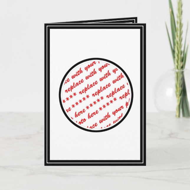 Svart trimmad fotomall kort (Framsida)