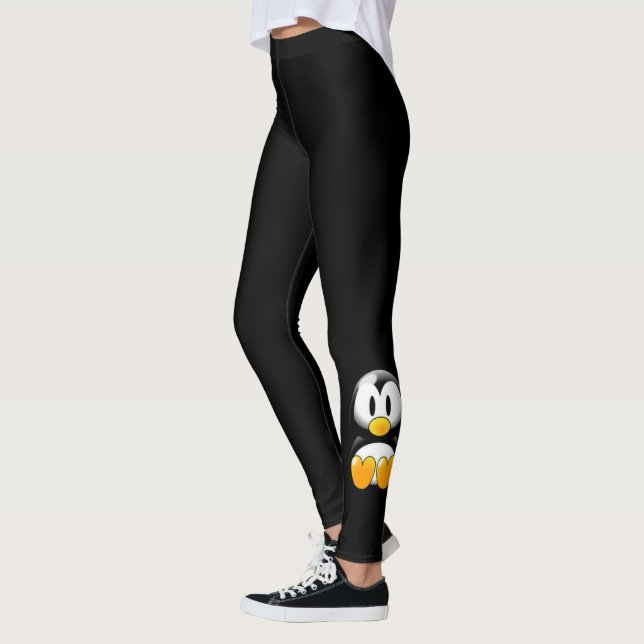 Svart trindsäckspenguin leggings (Vänster)