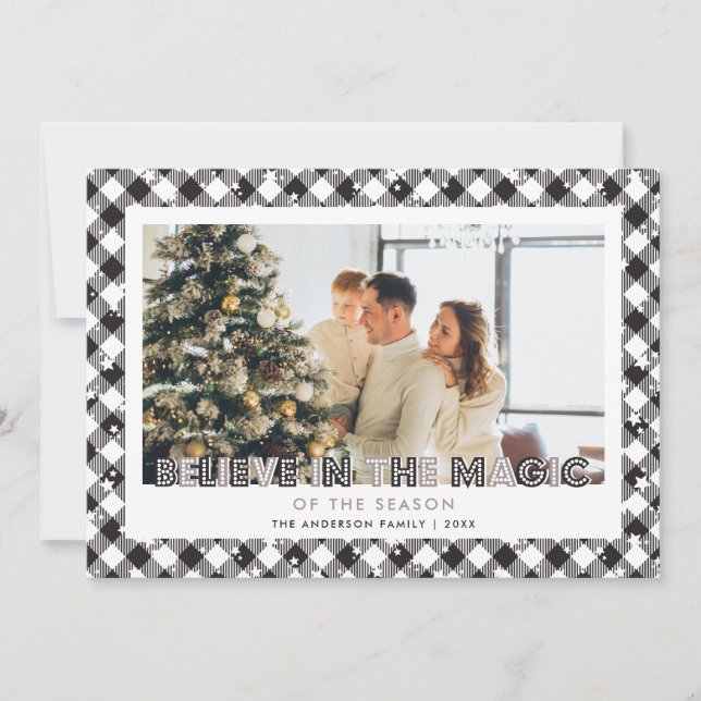 Svart tror på det magiska fotojulkortet julkort (Framsida)