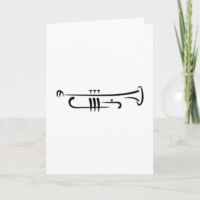 Svart trumpet kort (Framsida)