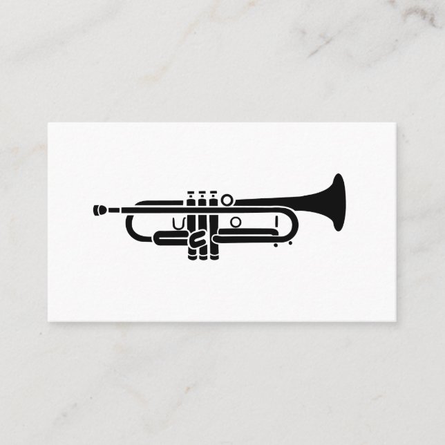 Svart trumpet Logotyp Affärskort Visitkort (Framsida)