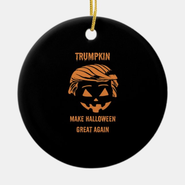 Svart, Trumpkin, Halloween Merch Classic Julgransprydnad Keramik (Framsidan)