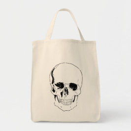Svart, tryckt, Scary Halloween Skull Tygkasse