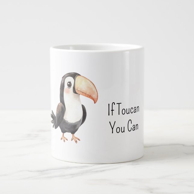 Svart Tukan Fågel   Jumbo Mugg (Framsidan)