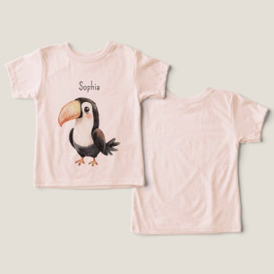 Svart Tukan Fågel Persika Näbb T Shirt