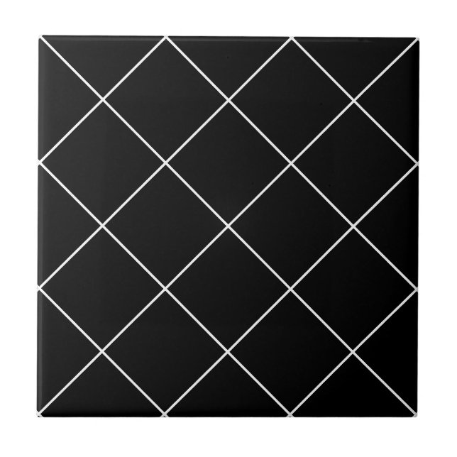 Svart tunn diamantgallerflisa kakelplatta (Framsidan)
