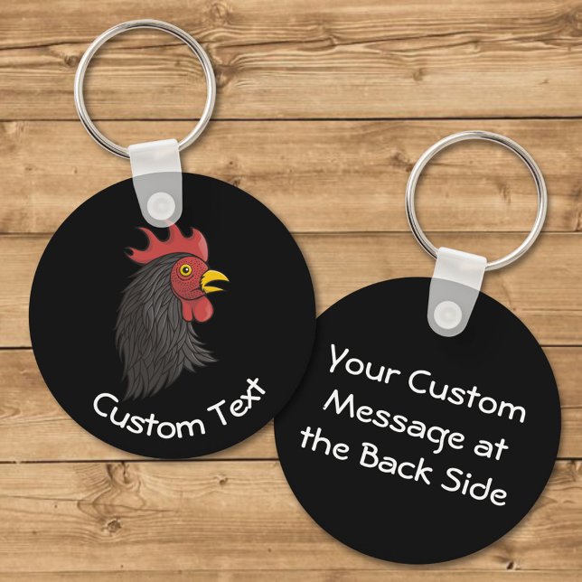 Svart Tupp Huvud Nyckelring (Skapare uppladdad)