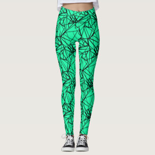 Svart turkos-abstrakt leggings