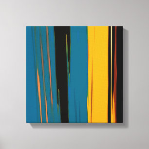 Svart turkos och Orange! Abstrakt Art Canvastryck