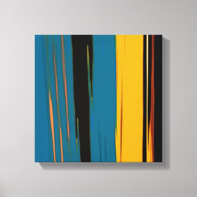 Svart turkos och Orange! Abstrakt Art Canvastryck (Framsida)