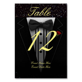 Svart Tuxedo-Bordsnummer Bordsnummer