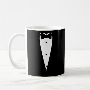 Svart Tuxedo Kostym Jacka med Bow-Tie för bärbara Kaffemugg