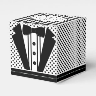 Svart Tuxedo-Little Square Presentaskar