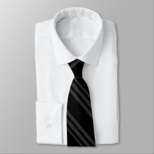 Svart Tuxedo Rand-Grått-kol-format Slips