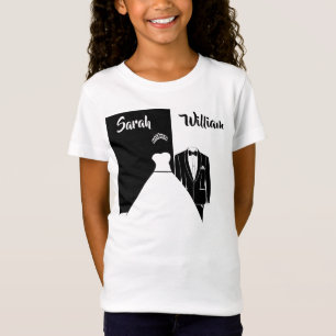 Svart tuxedo vit bröllop-shirt t shirt