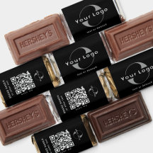 Svart, tvåsidig Logotyp och QR-kod Business Promot