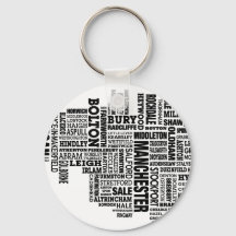 Svart typ karta i Underbarare Manchester