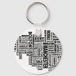 Svart typ karta i Underbarare Manchester Nyckelring