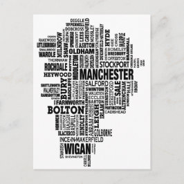 Svart typ karta i Underbarare Manchester Vykort