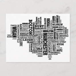 Svart typ karta i Underbarare Manchester Vykort