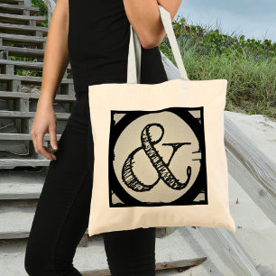 Svart typografi av Ampersand Symbol Tygkasse