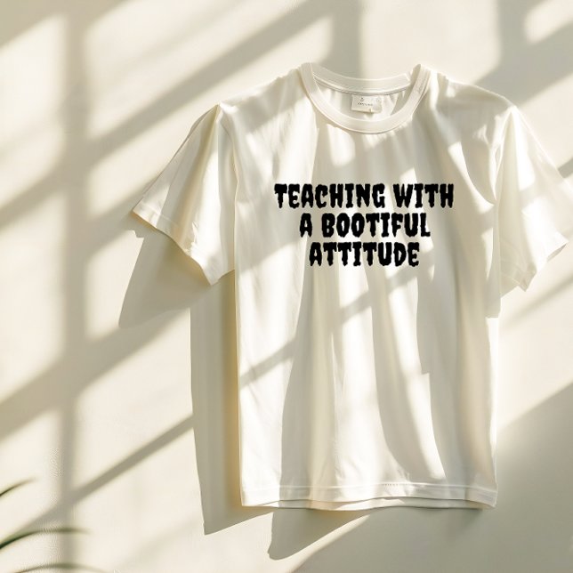Svart typografi av den ironiska lärarhögskolan t shirt (Skapare uppladdad)
