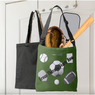 Svart typografi av Grönten Gruppterapi startar nu Axelväska