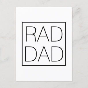 Svart typografi av Rad Pappa och kvadratisk minima Vykort
