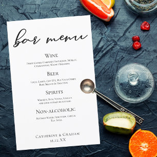 Svart typografi Elegant Formell Bröllop Pub-meny