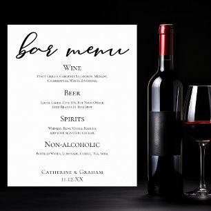 Svart typografi Elegant Formell Bröllop Pub-meny Poster