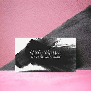 Svart typografi för makeup för vitpenseldraghår visitkort
