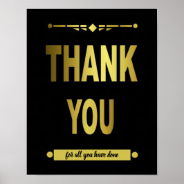 Svart typografi för tackens avskrivning poster