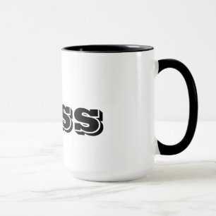 Svart typografi i Anpassningsbarna Chef är lustigt Mugg