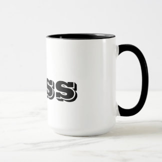 Svart typografi i Anpassningsbarna Chef är lustigt Mugg