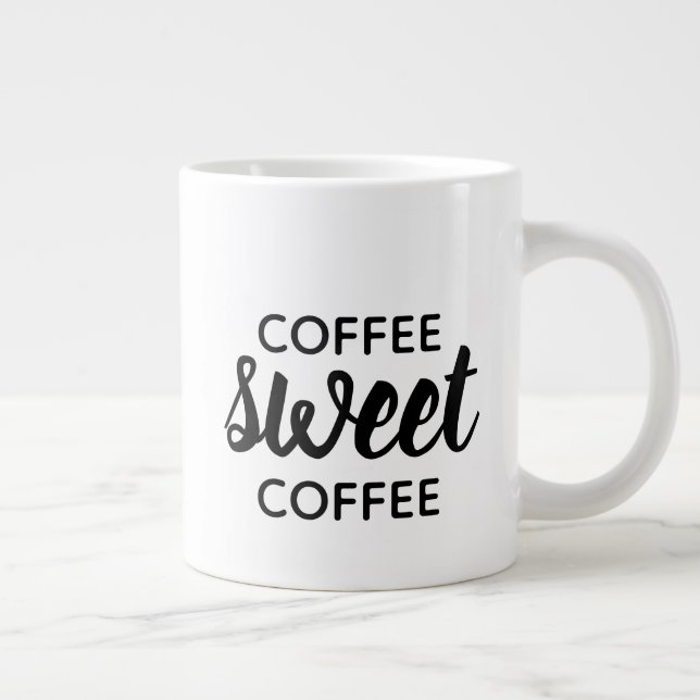 Svart typografi Kaffe Sött kaffe Kaffeälskare Jumbo Mugg (Höger)