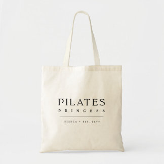 Svart typografi Personlig Pilates Prinsessa Tygkasse