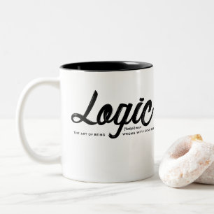 Svart typografilogik - kaffe Två-Tonad mugg