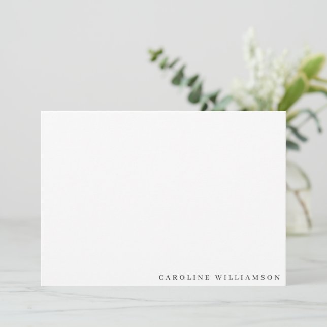 Svart typografisk Personlig med minimal Elegant Anteckningskort (Stående Fram)