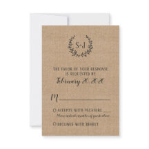 Svart typografiskt Bröllop OSA med Rustik efterbel