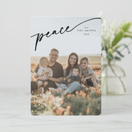 Svart typografiskt skript för eleganten Peace Julkort